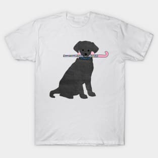 Black Lab Retriever Preppy Madras Field Hockey Dog T-Shirt